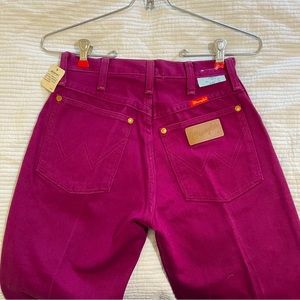 NWT Vintage 70s Wrangler Denim Jeans 24x32 Size 5 Purple High Waisted  14MWZBG